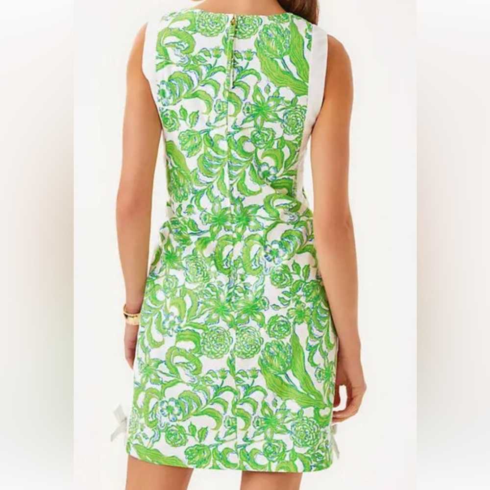 NWT Lilly Pulitzer Sz 6 Beckler Stretch Shift Dress Resort White Daffodil Hill - Picture 2 of 10